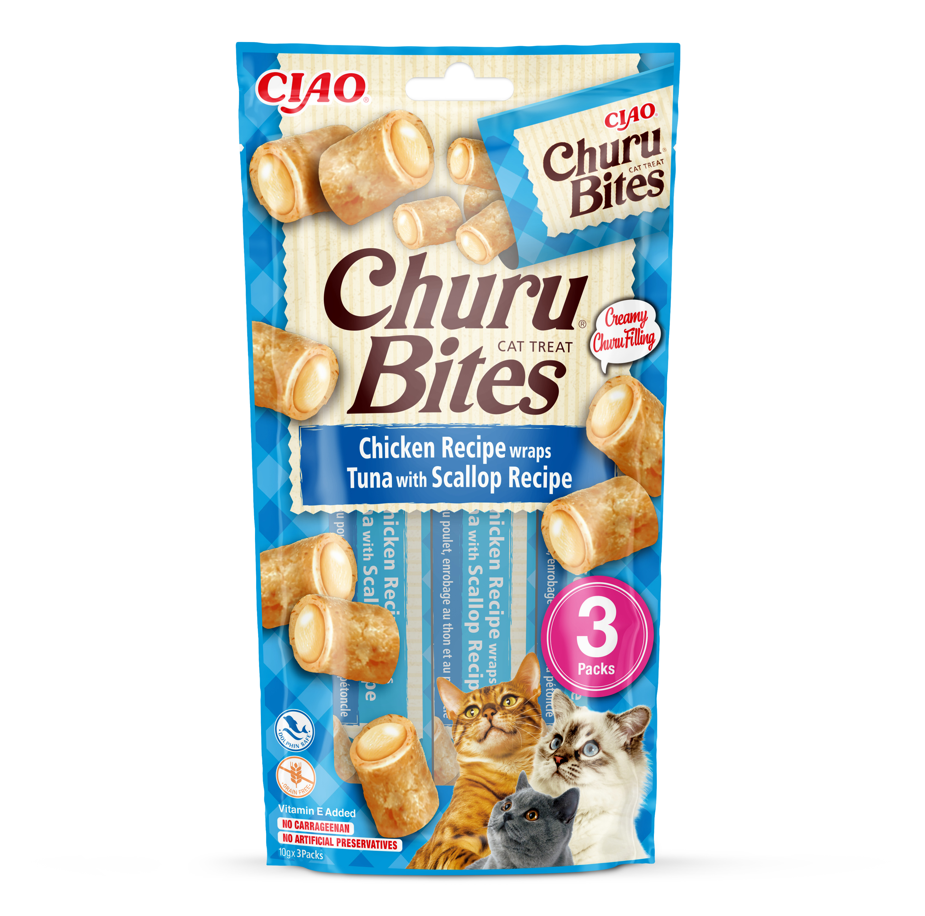 INABA Churu Bites Csirke tonhal és fésűkagyló wrap