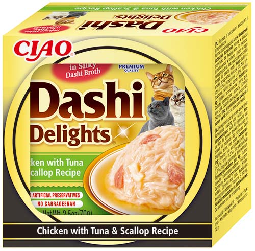 Inaba Cat Dashi Delights nedves macskaeledel - csirke, tonhal, fésűkagyló