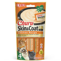 Inaba Cat Ciao Churu Skin and Coat krémes macskaeledel - csirke