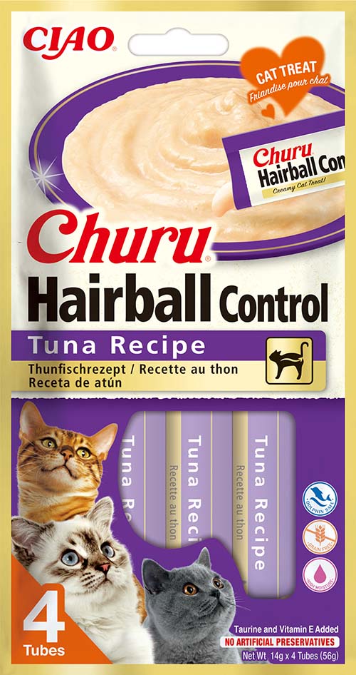 Inaba Cat Ciao Churu Hairball krémes macskaeledel - tonhal