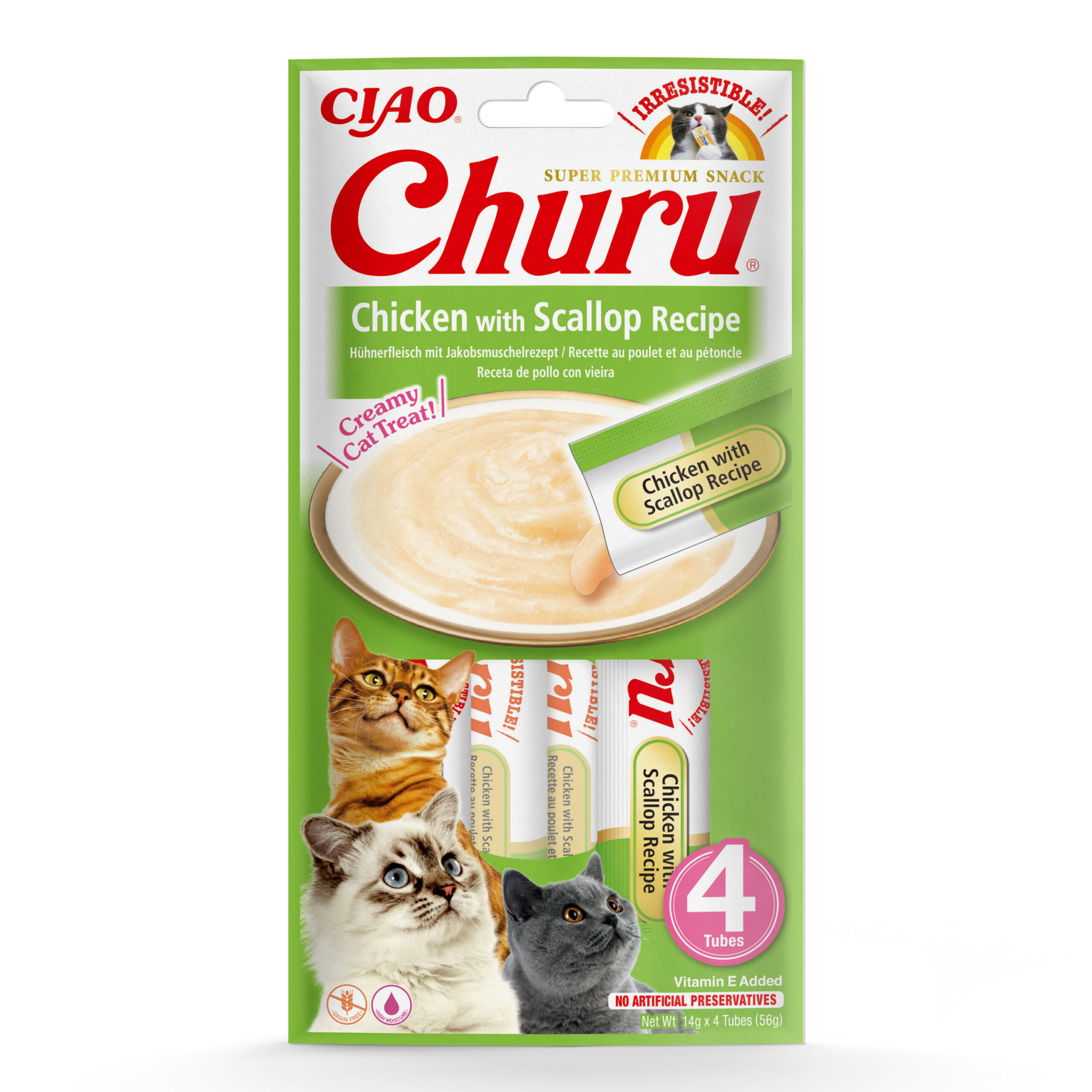 Inaba Cat Churu csirke, fésűkagylóval püré