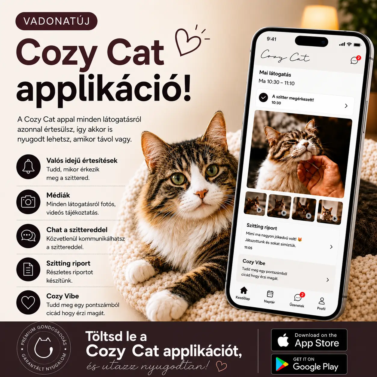 Töltsd le a vadonatúj Cozy Cat applikációt!